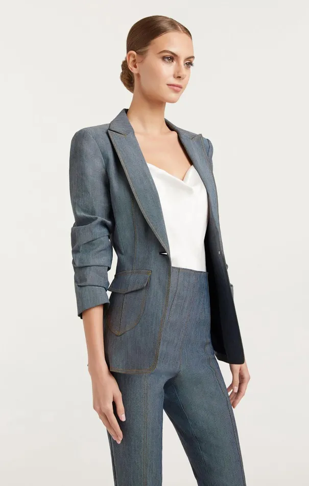 Women Blazers Cinq Sept Louisa Blazer Light Indigo