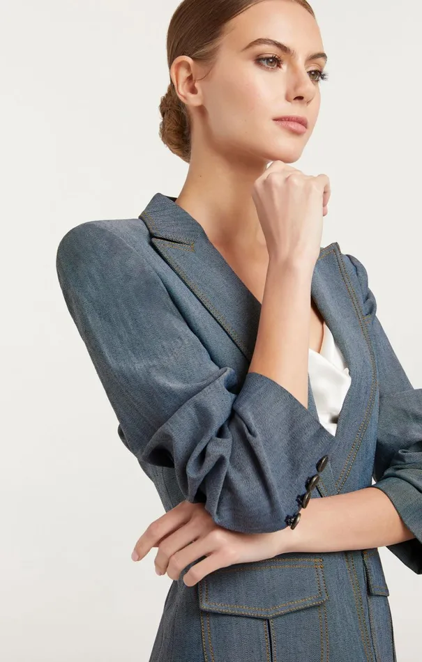Women Blazers Cinq Sept Louisa Blazer Light Indigo