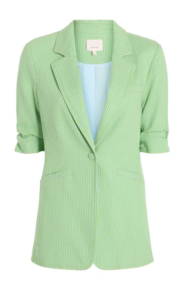 Women Blazers Cinq Sept Short Sleeve Khloe Blazer Lush Meadowskylight