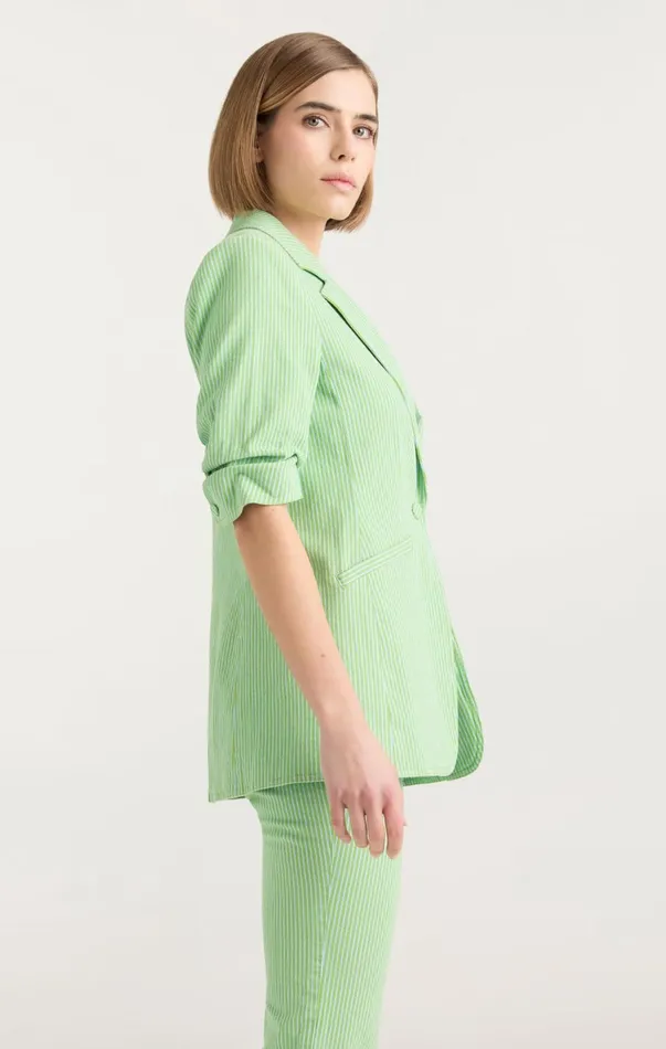 Women Blazers Cinq Sept Short Sleeve Khloe Blazer Lush Meadowskylight
