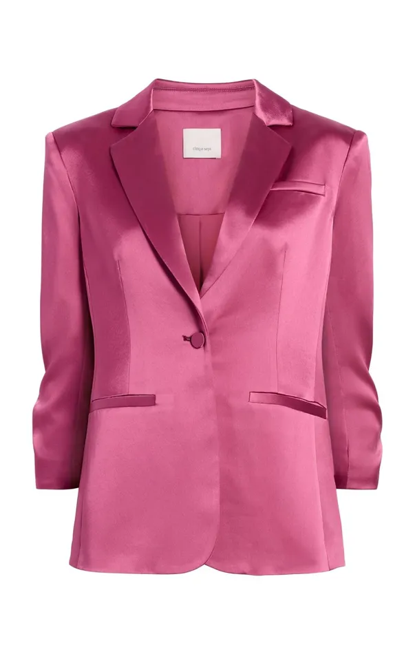 Women Blazers Cinq Sept Smooth Satin Khloe Blazer Dark Ube