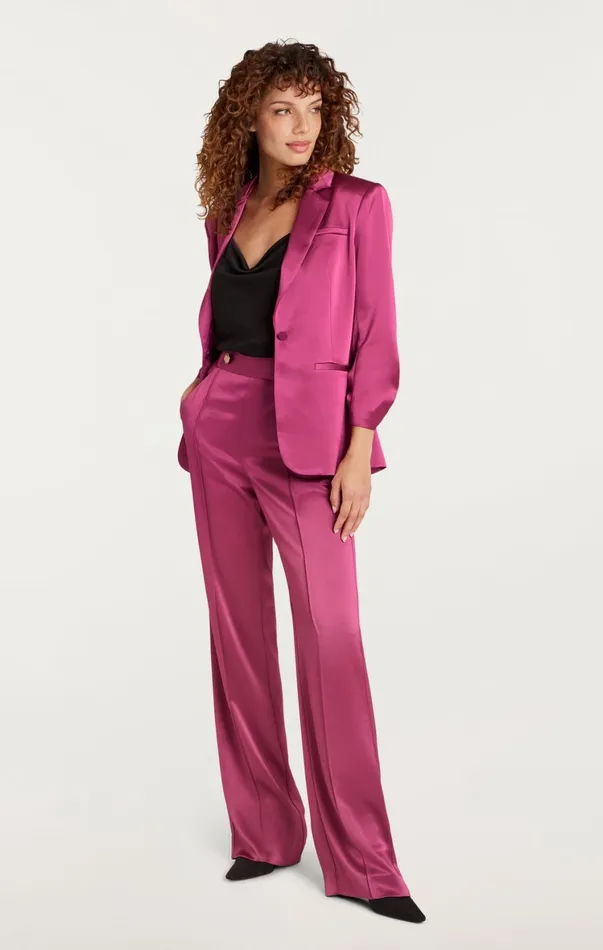 Women Blazers Cinq Sept Smooth Satin Khloe Blazer Dark Ube