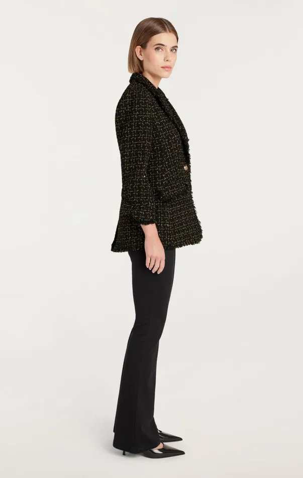Women Blazers Cinq Sept Sylvie Boucle Khloe Blazer Blackgold
