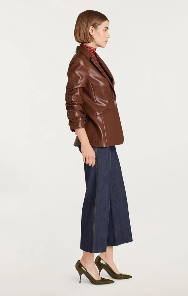 Women Blazers Cinq Sept Vegan Leather Kylie Blazer Espresso