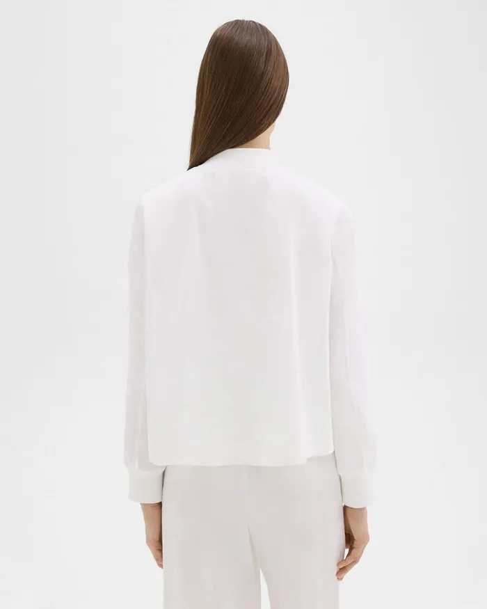Women Blazers Jackets Theory ALine Flight Jacket In Good Linen White