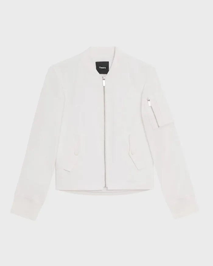 Women Blazers Jackets Theory ALine Flight Jacket In Good Linen White