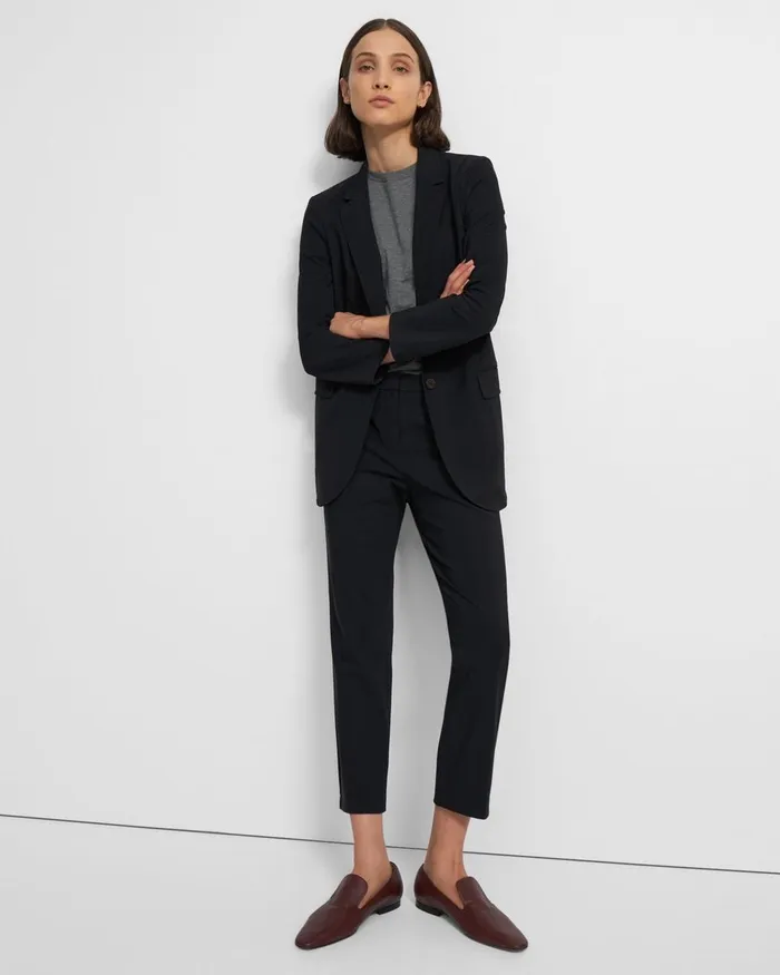 Women Blazers Jackets Theory Casual Blazer In Precision Ponte Black