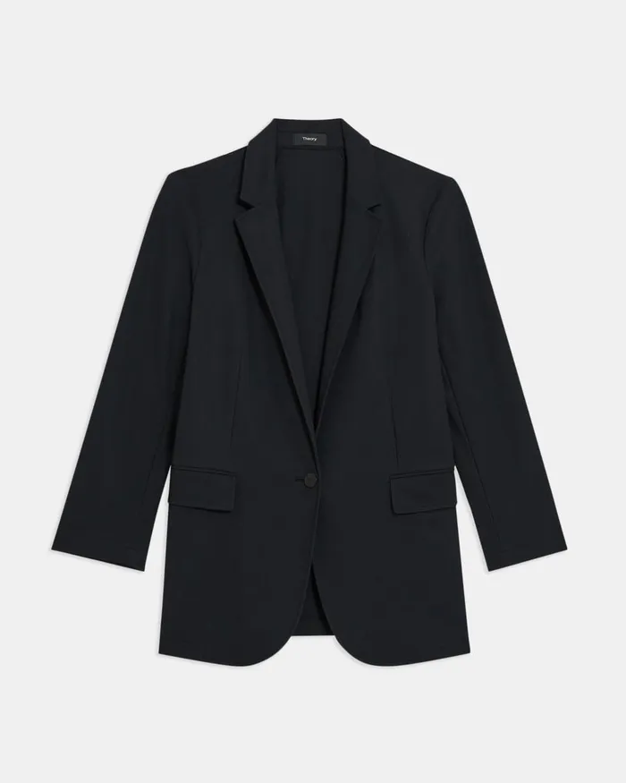 Women Blazers Jackets Theory Casual Blazer In Precision Ponte Black