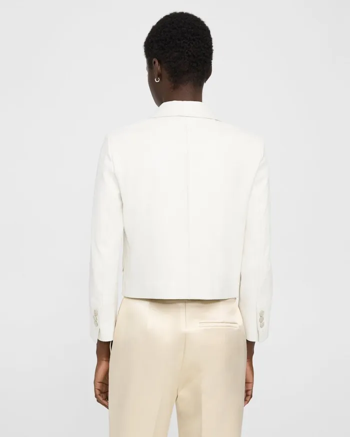 Women Blazers Jackets Theory Cropped Jacket In Leather White