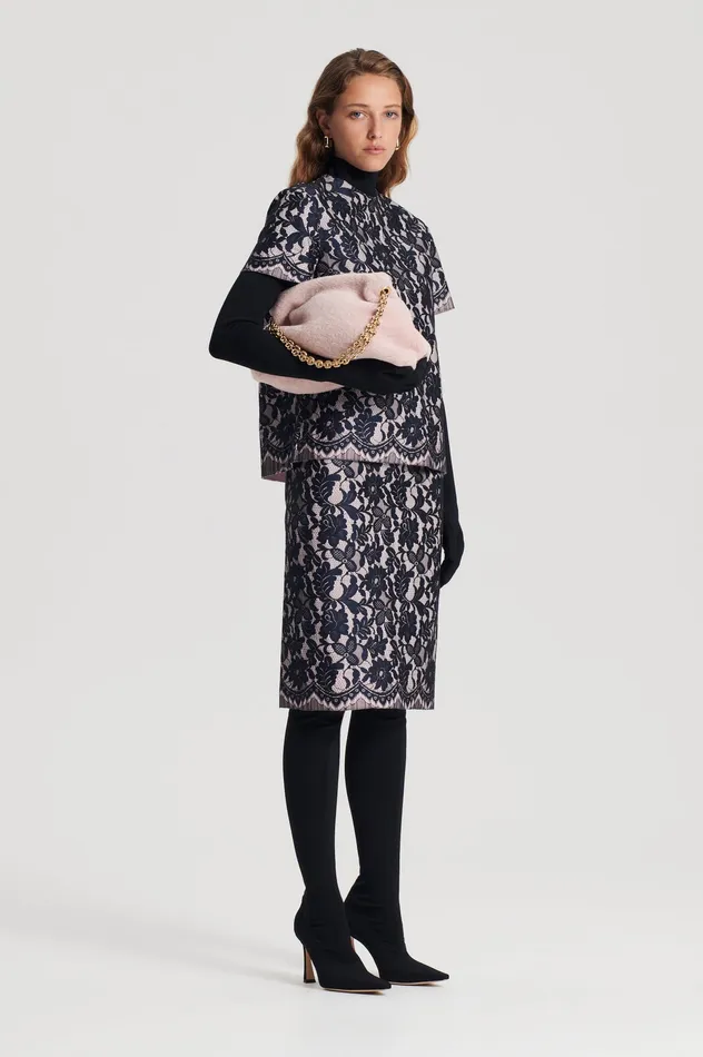 Women BONDED LACE SKIRT NAVY Skirts Scanlan Theodore Women BONDED LACE SKIRT NAVY Skirts Scanlan Theodore