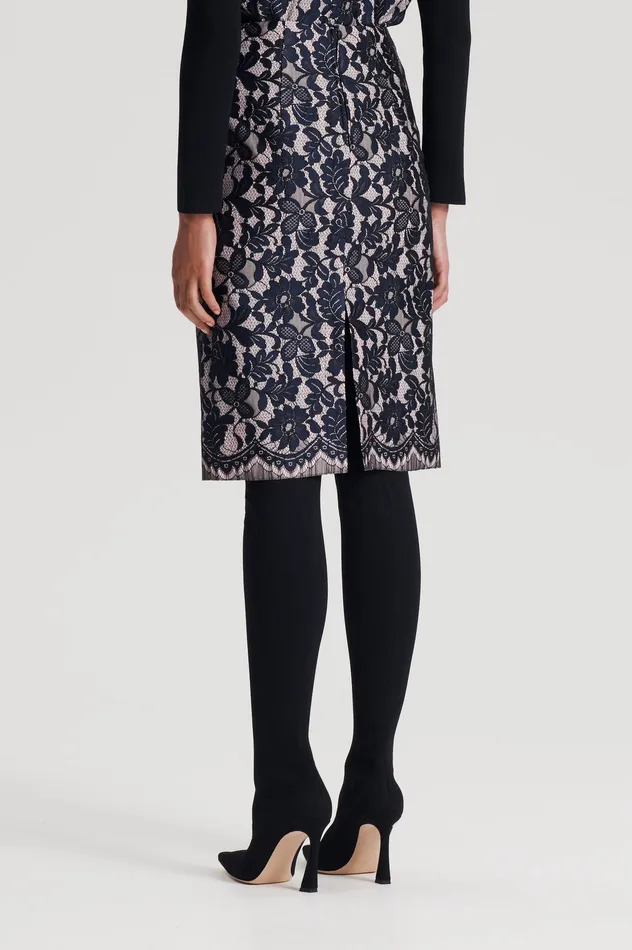 Women BONDED LACE SKIRT NAVY Skirts Scanlan Theodore Women BONDED LACE SKIRT NAVY Skirts Scanlan Theodore