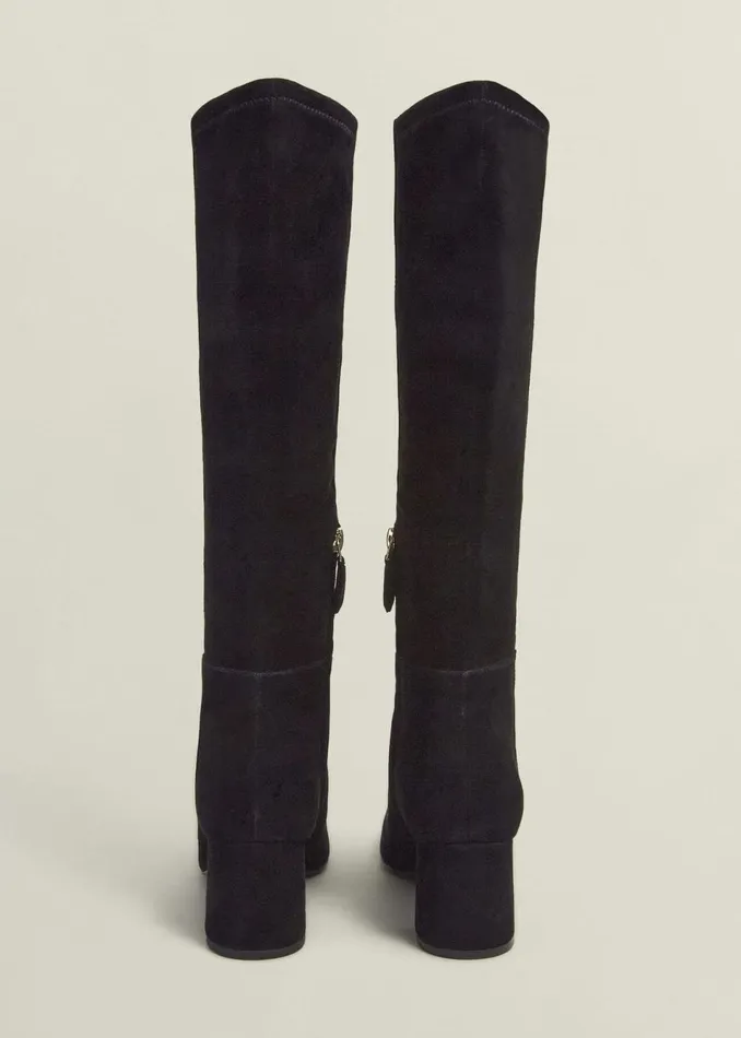 Women Boots Hobbs Betsy Suede Knee Boots Black