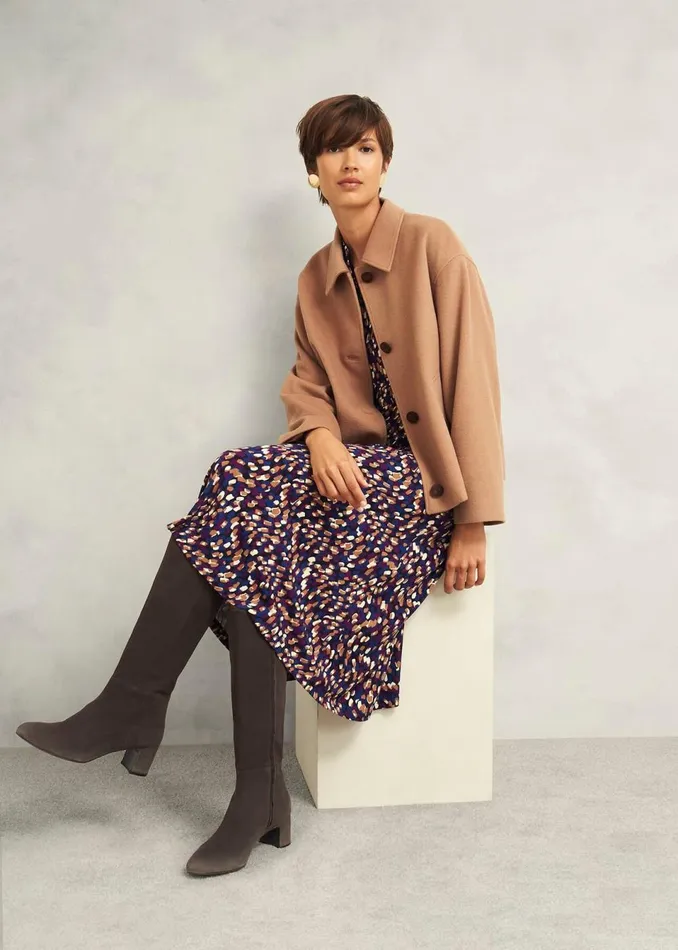 Women Boots Hobbs Caroline Suede Knee Boots Chocolate Brown