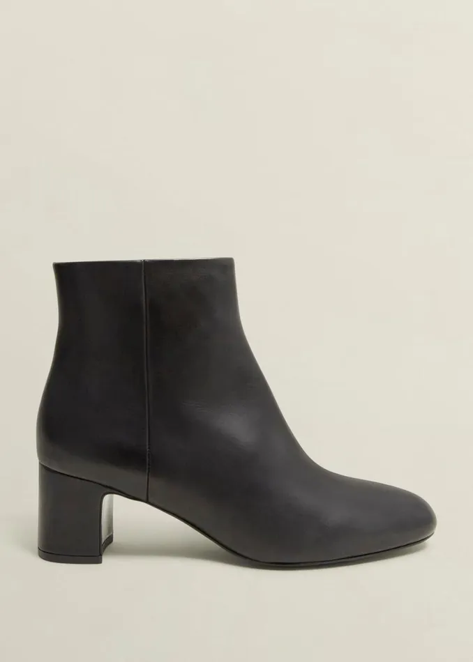 Women Boots Hobbs Rochelle Leather Ankle Boots Black