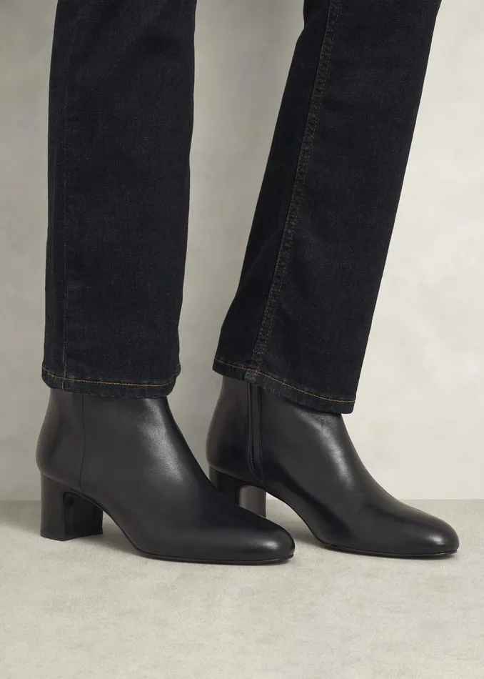 Women Boots Hobbs Rochelle Leather Ankle Boots Black