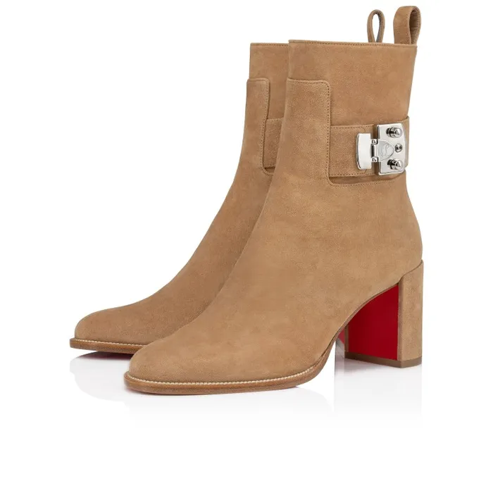 Women Booty Lock 70 Mm Low Boots 8211 Veau Velours 8211 Lionne Christian Louboutin Boots
