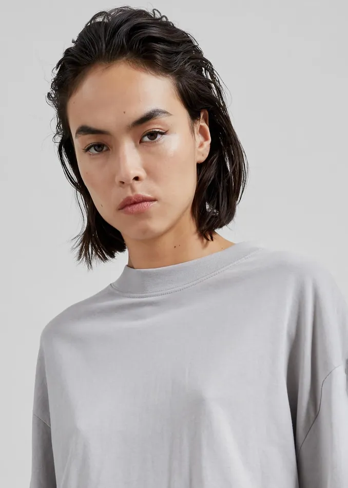 Women Bryton Layered Tee 8211 GreyBrown The Frankie Shop Tops