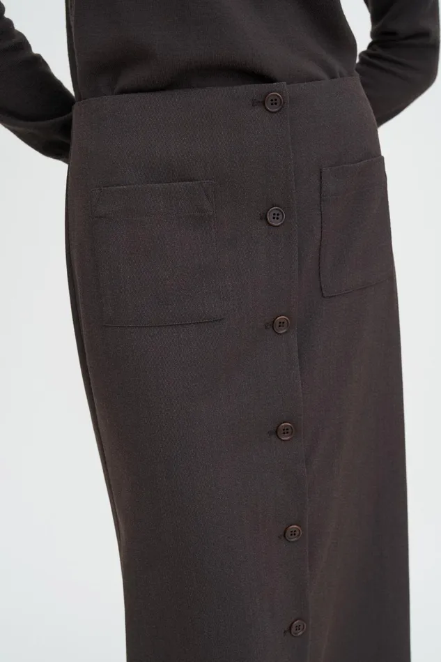 Women Buttoned Pencil Skirt Mocha Filippa K Skirts