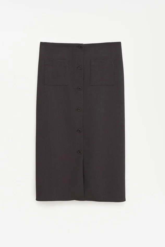 Women Buttoned Pencil Skirt Mocha Filippa K Skirts