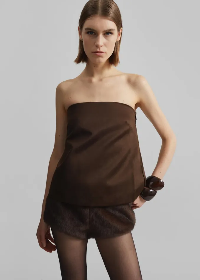 Women By Malene Birger Hermie Top 8211 Dark Mahogany The Frankie Shop Tops
