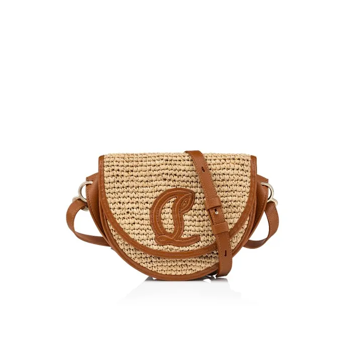 Women By My Side Crossbody Bag 8211 Raffia And Grained Calf Leather 8211 Natural Christian Louboutin Shoulder Bags