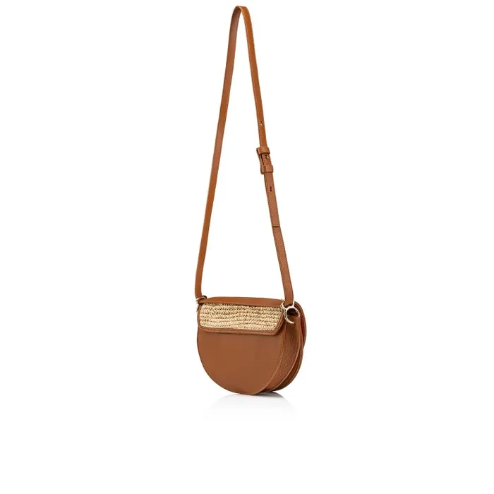 Women By My Side Crossbody Bag 8211 Raffia And Grained Calf Leather 8211 Natural Christian Louboutin Shoulder Bags