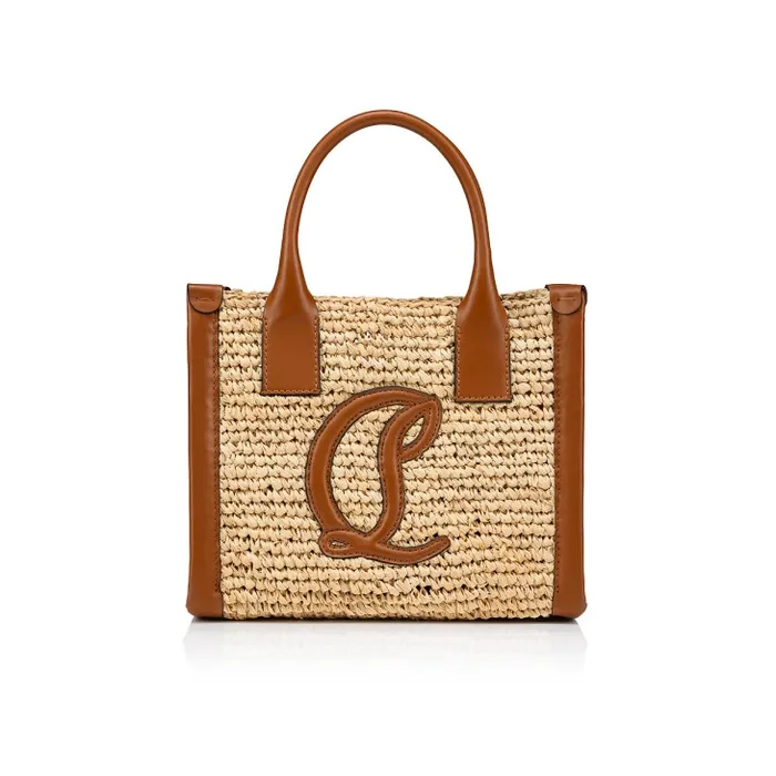 Women By My Side Mini Tote Bag 8211 Raffia And Calf Leather 8211 Natural Christian Louboutin Totes