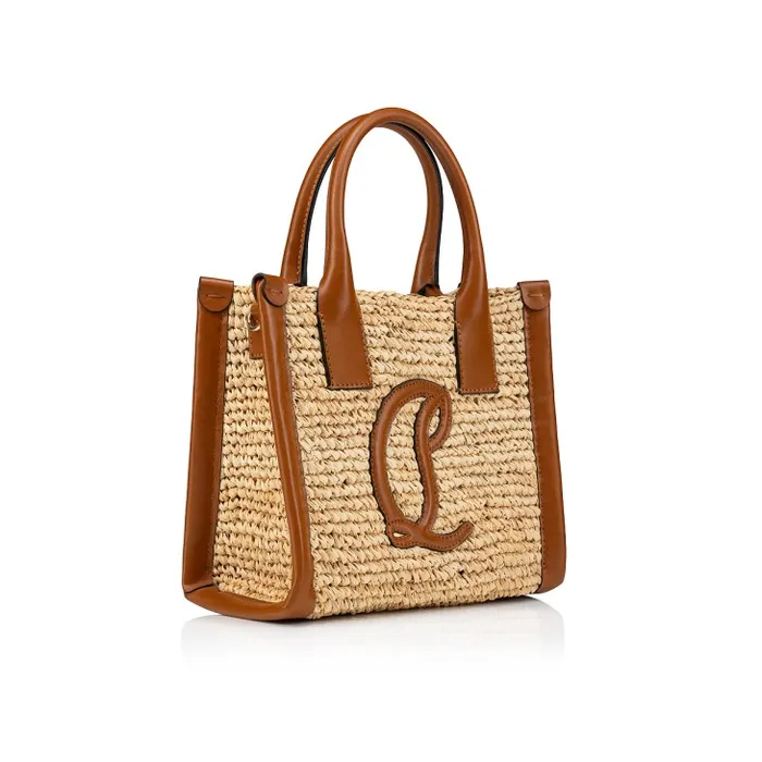 Women By My Side Mini Tote Bag 8211 Raffia And Calf Leather 8211 Natural Christian Louboutin Totes