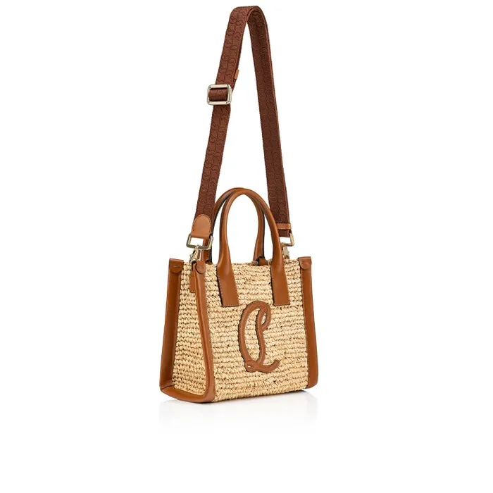 Women By My Side Mini Tote Bag 8211 Raffia And Calf Leather 8211 Natural Christian Louboutin Totes