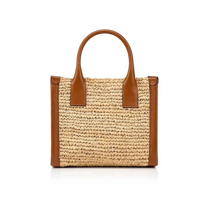 Women By My Side Mini Tote Bag 8211 Raffia And Calf Leather 8211 Natural Christian Louboutin Totes