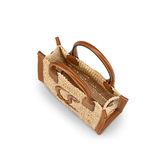 Women By My Side Mini Tote Bag 8211 Raffia And Calf Leather 8211 Natural Christian Louboutin Totes
