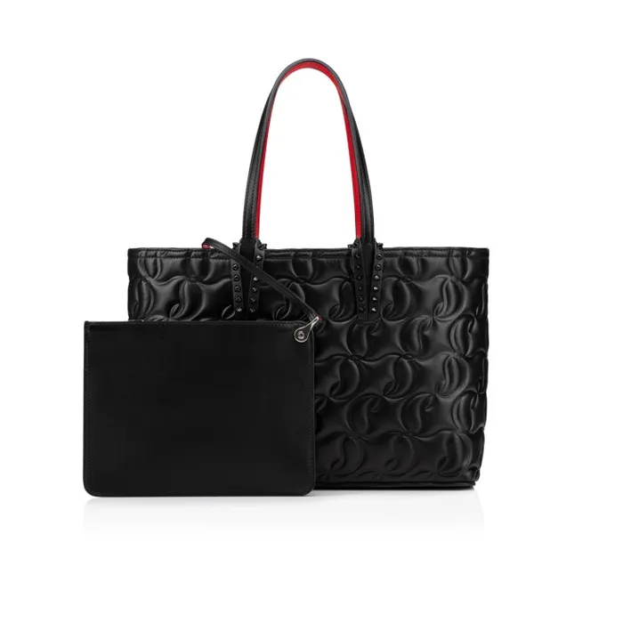 Women Cabata Small Tote Bag 8211 Nappa Leather 8211 Black Christian Louboutin Shoulder Bags