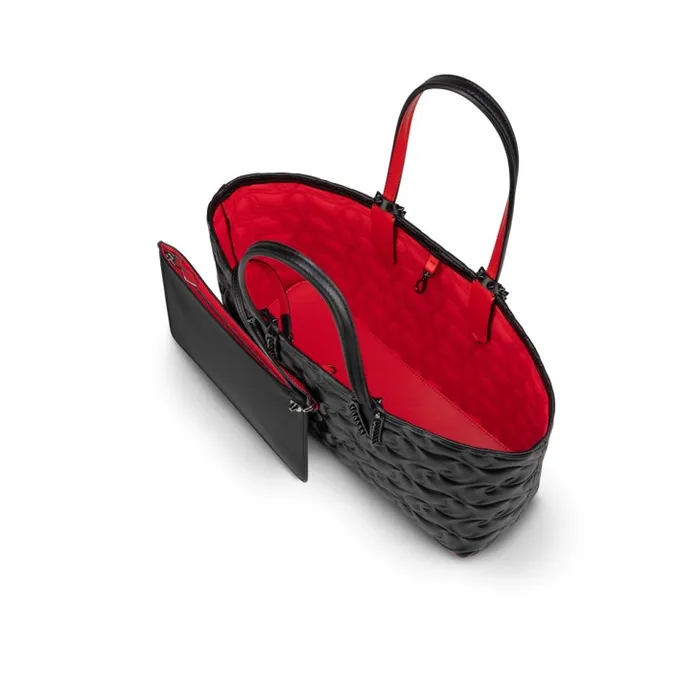 Women Cabata Small Tote Bag 8211 Nappa Leather 8211 Black Christian Louboutin Shoulder Bags