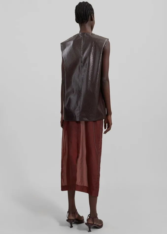 Women Calliope Semi Sheer Midi Skirt 8211 Burgundy The Frankie Shop Bottoms