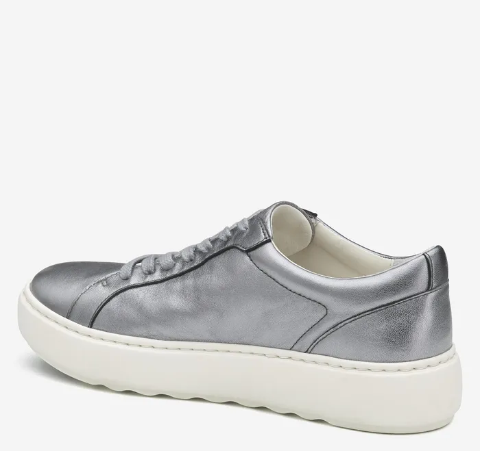 Women Cammie LaceUp Pewter Metallic Glove Leather Women8217s Shoes Johnston and Murphy