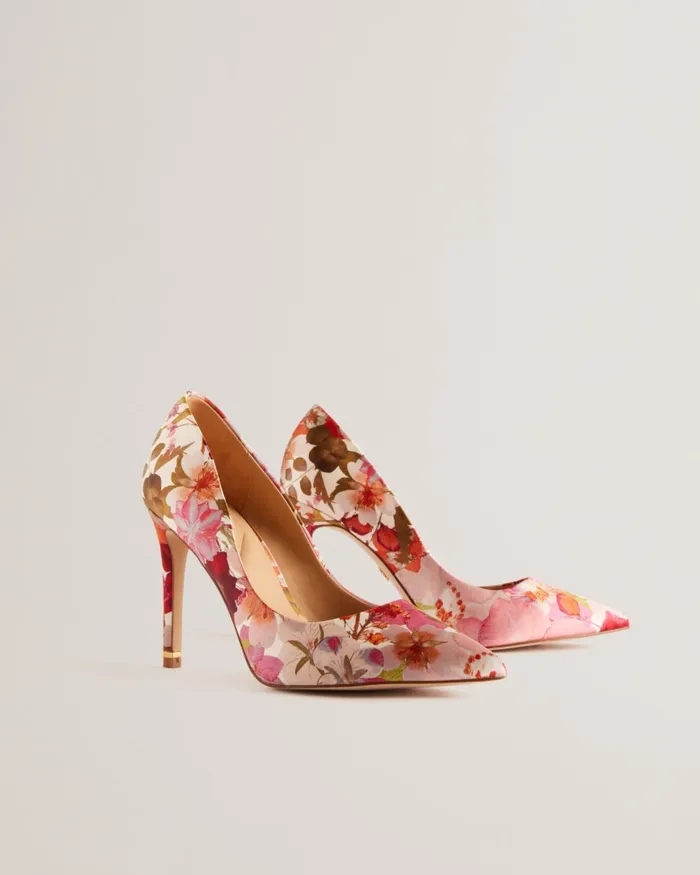 Women CARAI 8211 Floral Print Satin Court Heels Multicoloured Ted Baker Heels