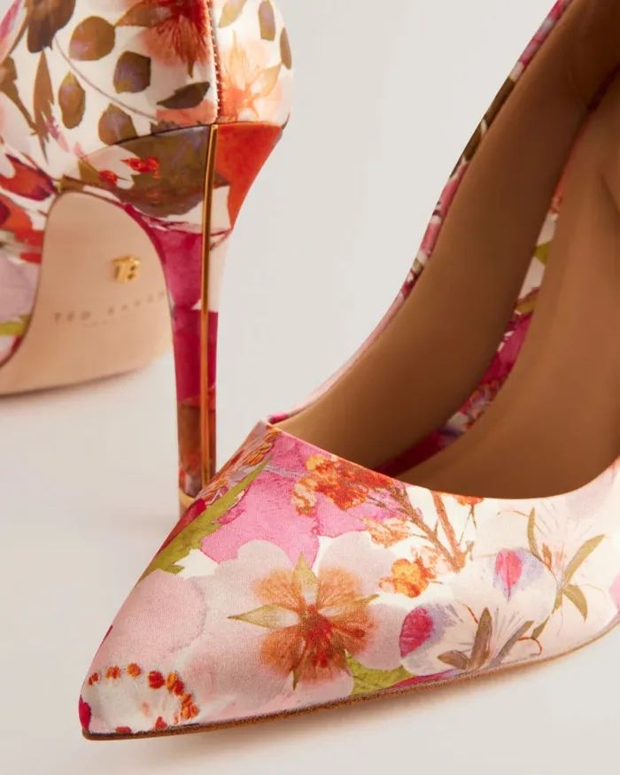 Women CARAI 8211 Floral Print Satin Court Heels Multicoloured Ted Baker Heels
