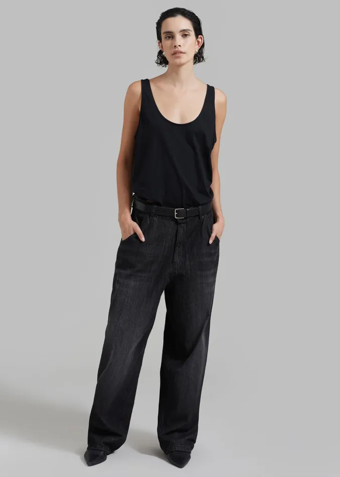 Women Charleston Oversized Jeans 8211 Grey The Frankie Shop Bottoms