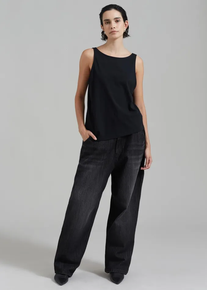 Women Charleston Oversized Jeans 8211 Grey The Frankie Shop Bottoms
