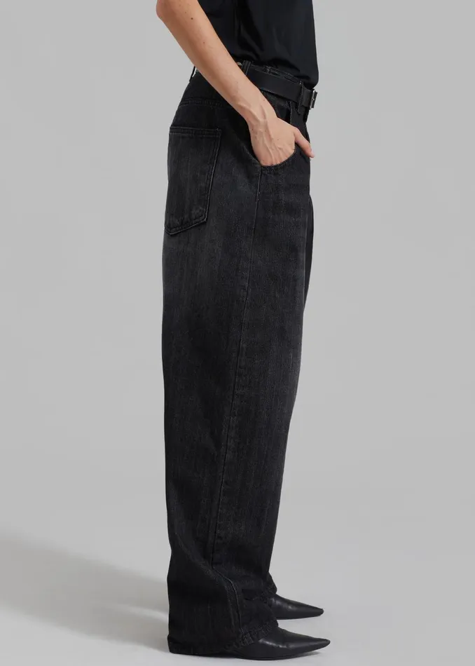 Women Charleston Oversized Jeans 8211 Grey The Frankie Shop Bottoms