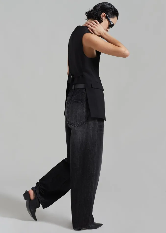 Women Charleston Oversized Jeans 8211 Grey The Frankie Shop Bottoms