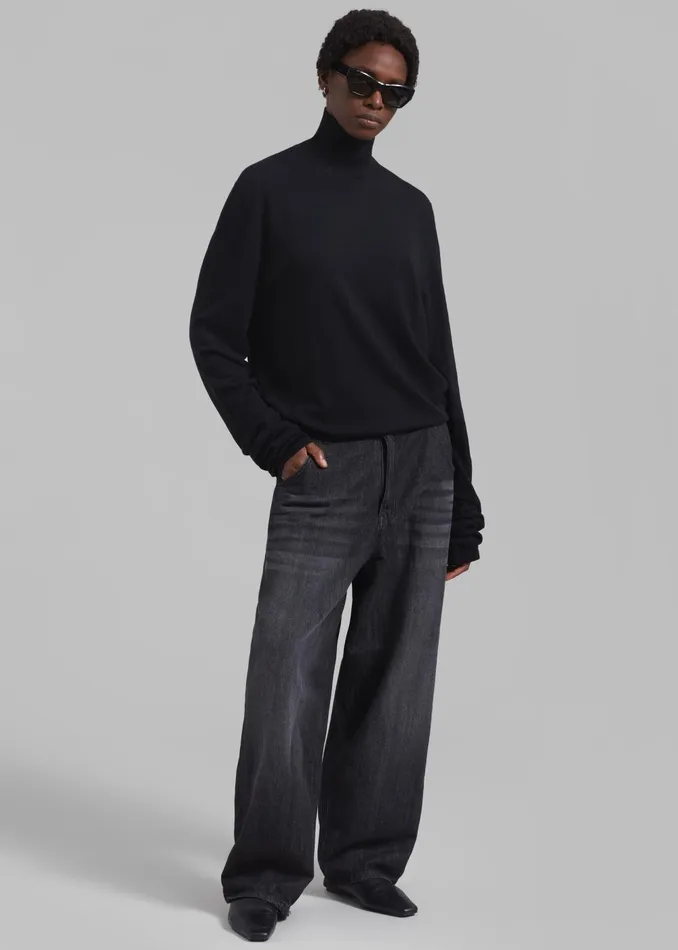 Women Charleston Oversized Jeans 8211 Grey The Frankie Shop Bottoms