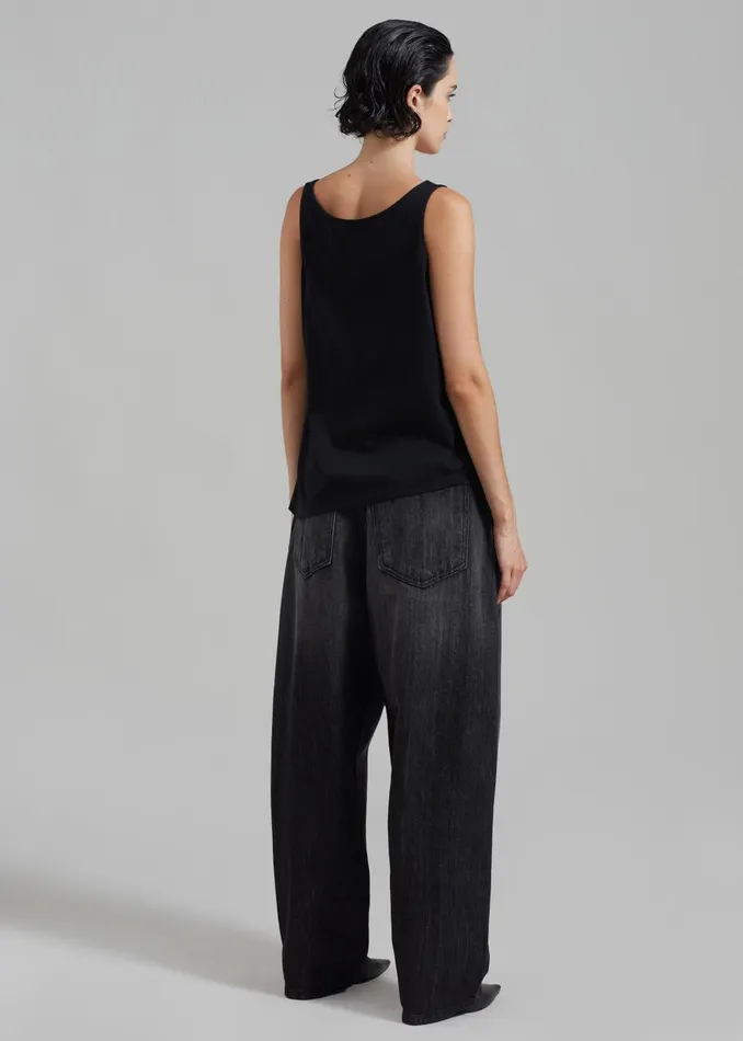 Women Charleston Oversized Jeans 8211 Grey The Frankie Shop Bottoms