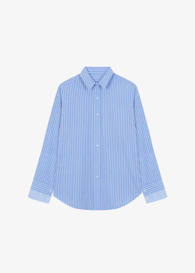Women Christa Striped Shirt 8211 Blue The Frankie Shop Tops
