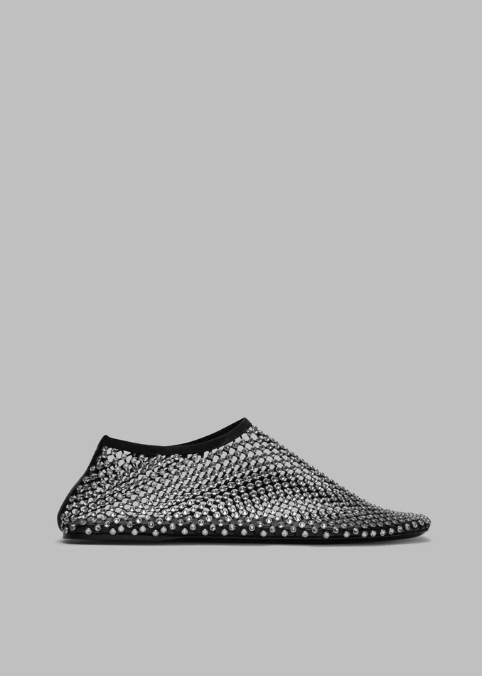 Women Christopher Esber Minette Crystal Flats 8211 Black The Frankie Shop