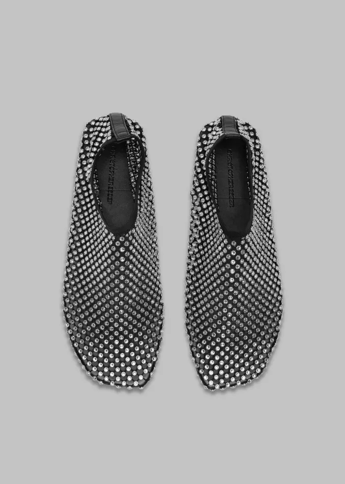 Women Christopher Esber Minette Crystal Flats 8211 Black The Frankie Shop