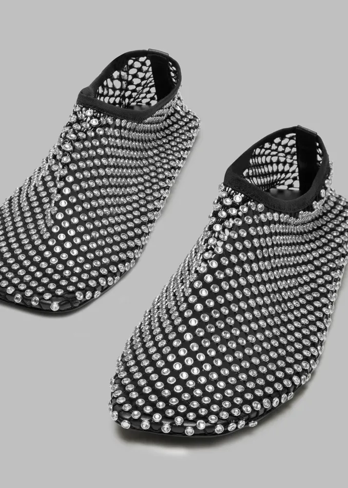 Women Christopher Esber Minette Crystal Flats 8211 Black The Frankie Shop