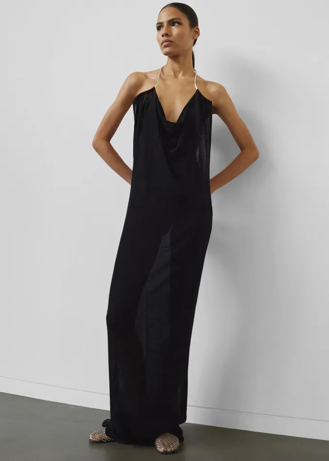 Women Christopher Esber Petra Knit Necklace Dress 8211 Black The Frankie Shop Dresses