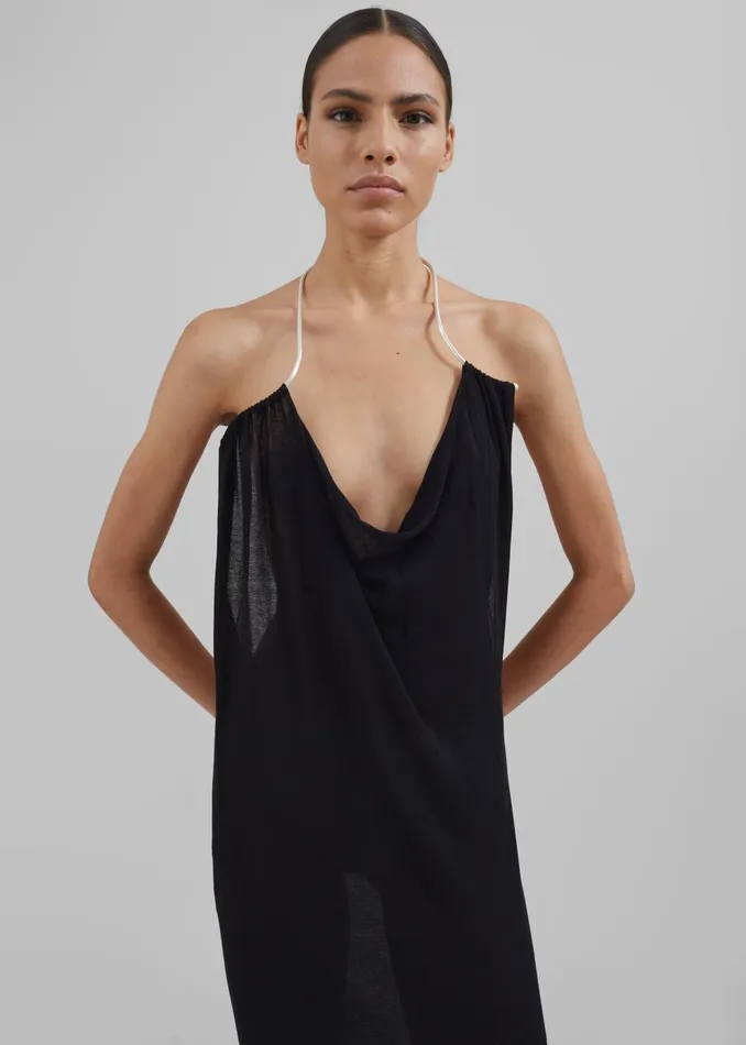 Women Christopher Esber Petra Knit Necklace Dress 8211 Black The Frankie Shop Dresses