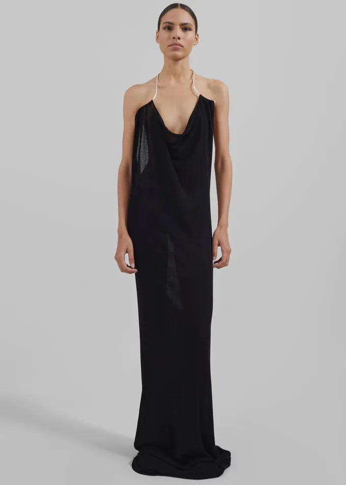 Women Christopher Esber Petra Knit Necklace Dress 8211 Black The Frankie Shop Dresses
